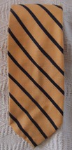 Towncraft JC Penney Vtg Mens Orange Navy Blue Striped Wide Neck Tie 70&#39;s - £7.75 GBP