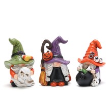3Pcs Halloween Gnomes Decorations Handmade Scandinavian Gnomes Figurines With Wi - £27.17 GBP