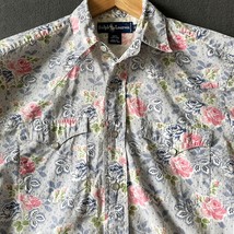 Vintage Ralph Lauren Western Snap Front Shirt Floral Blue Pink - Women&#39;s... - $1,327.16 MXN
