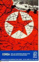 Political OSPAAAL POSTER.Solidarity w/ Korea cold War history.Asia struggle.Map - £10.65 GBP