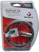 New Targus Notebook Security Defcon CL Combo Cable Lock For Your Laptop - $9.02