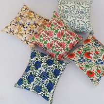 Traditional Jaipur Set of 5 Block Print Fabric Indian Cushions Pillow Covers Dec - £27.53 GBP+