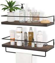 Zgo Floating Shelves For Wall Set Of 2, Wall Mounted Storage Shelves, Be... - £33.25 GBP