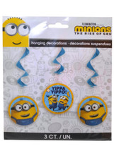 Minions Despicable Me 3 Ct Hanging Swirls 26" Decorations - $4.35