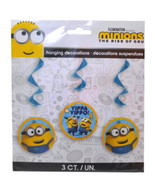 Minions Despicable Me 3 Ct Hanging Swirls 26&quot; Decorations - £3.49 GBP