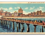 View From Million Dollar Pier Atlantic City NJ New Jersey UNP Linen Post... - $2.63