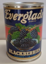 Everglade Blackberries Tin Can Valley Canning Co Washington  c1949-50&#39;s Vintage - £27.12 GBP