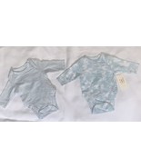 (2) Tiny Citizen Baby Boy Clothes Long Sleeves Bodysuits Preemie Light B... - $14.87 CAD