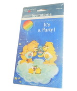 Care Bears It&#39;s a Party Birthday Invitation Cards Cupcake Funshine Bear - £11.95 GBP