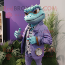 Lavender Lizard mascot costume character dressed with a Blazer and Bracelet watc - £1,013.49 GBP