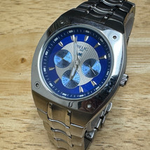 Relic Quartz Watch ZR15429 Men 50m Silver Blue Steel Date Analog New Battery 7&quot; - £21.07 GBP