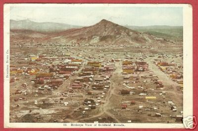 Primary image for GOLDFIELD NEVADA Birdseye Town Mountain 1908 BJs