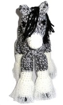 Stuffed Plush Clydesdale Draft Horse Gray White and Black Crocheted - £29.88 GBP