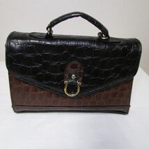 Vintage Brown And Black Envelope Style Alligator Print Small Purse - $33.00