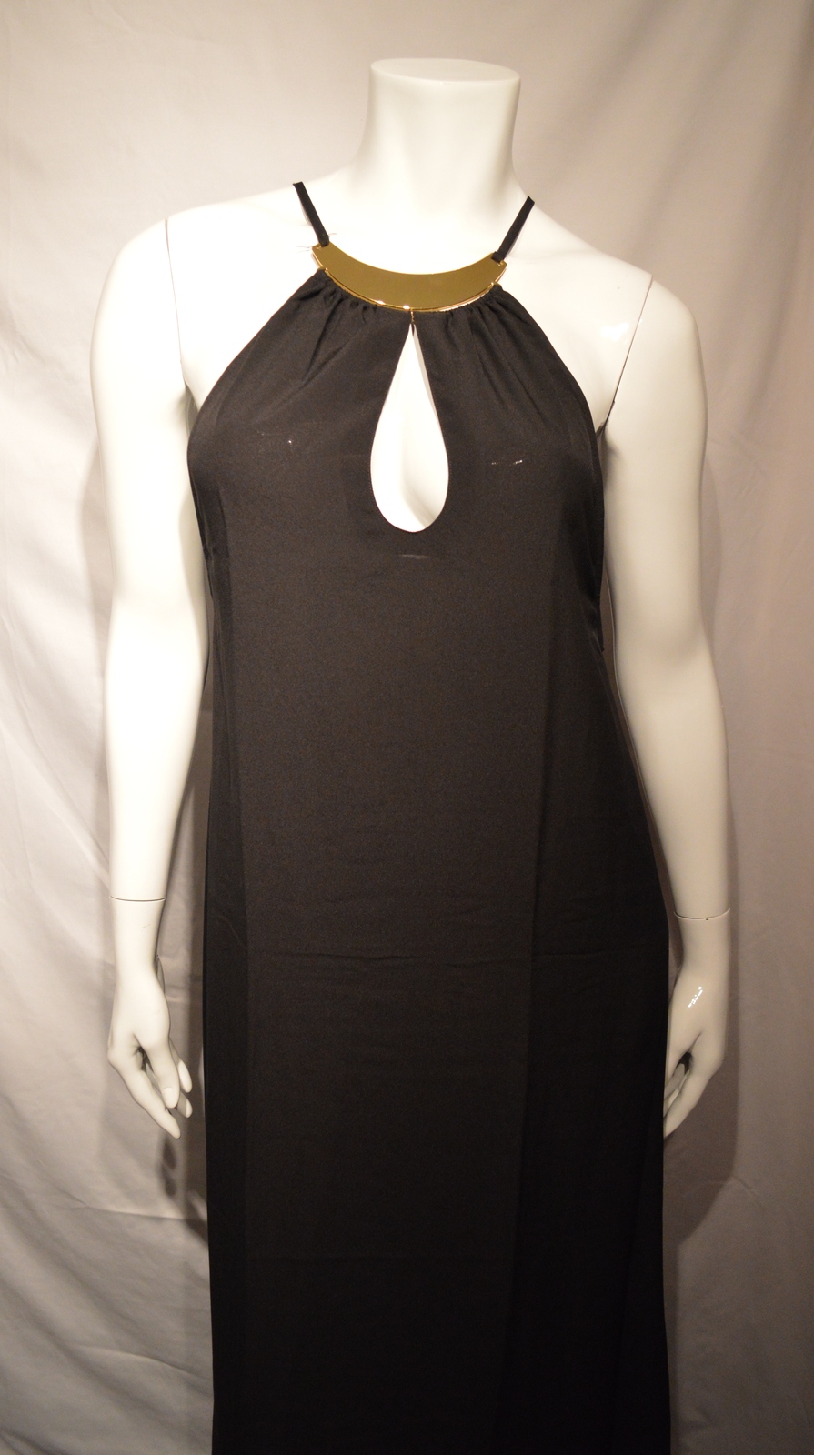 NEW Victoria's Secret Long Black w/ Gold Beach Cover up Dress. Small. NWT $82. - $40.00