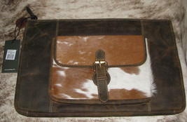 Myra Bag #6984 Laptop Portfolio Clutch Purse 16&quot;x11&quot;~Distressed Leather,... - £54.37 GBP