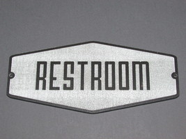 Retro Style Grey and Black Restroom Door Sign - £15.65 GBP