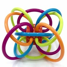 Manhattan Winkel Rattle and Sensory Teether Activity Toy 5” x 4” x 3.75” Soft - £3.08 GBP