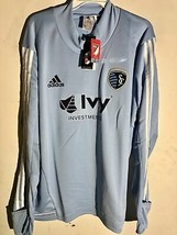 Adidas Long Sleeve MLS Jersey Kansas City Sporting Team Light Blue sz XL - £20.24 GBP