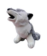 Howling Wolf Puppy Plush AURORA 13&quot; Husky Wild Dog Fox Stuffed Animal Gr... - $65.47 CAD