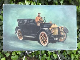 Violet Parkhurst Original Louis Chevrolet 1911 Race Car At Indy Oil On Canvas - £4,009.17 GBP