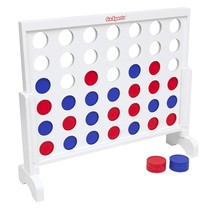 GoSports 3 Foot Width Giant Wooden 4 in a Row Game - Choose Between Classic Whit - £135.71 GBP