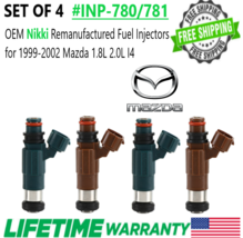 OEM Nikki set of 4 Fuel Injectors for 1999-2002 Mazda 1.8L 2.0L I4 #INP-780/781 - £75.35 GBP