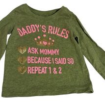 The Children's Place Olive Long Sleeve Tee with Pink and Gold Print - $6.79