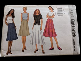 Butterick 3134 Sewing Pattern Flared A-Line Skirt 2 Lengths Misses Sz 14... - $4.78