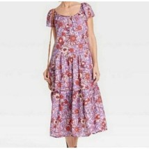 Knox Rose Dress Womens Foral Tiered Ruffle Mide Dress Size M - $28.04