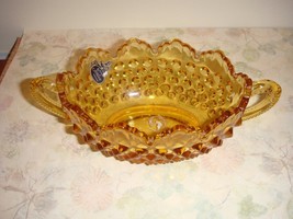 Fenton Colonial Amber Hobnail Dish - £10.82 GBP