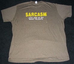 New Men&#39;s T Shirt 2 Xl Xxl Sarcasm Just One Of My Many Talents T Shirt Brown - £15.93 GBP