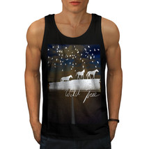 Wellcoda Wild And Free Horse Mens Tank Top, White Active Sports Shirt - £14.84 GBP+