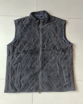 Tommy Hilfiger Suede Leather Quilted Vest Coat $499 Free Global Shipping (0438) - £193.84 GBP