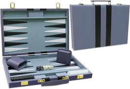Backgammon Set Classic Board Game with Premium Leather Case Portable Travel Stra - £70.57 GBP