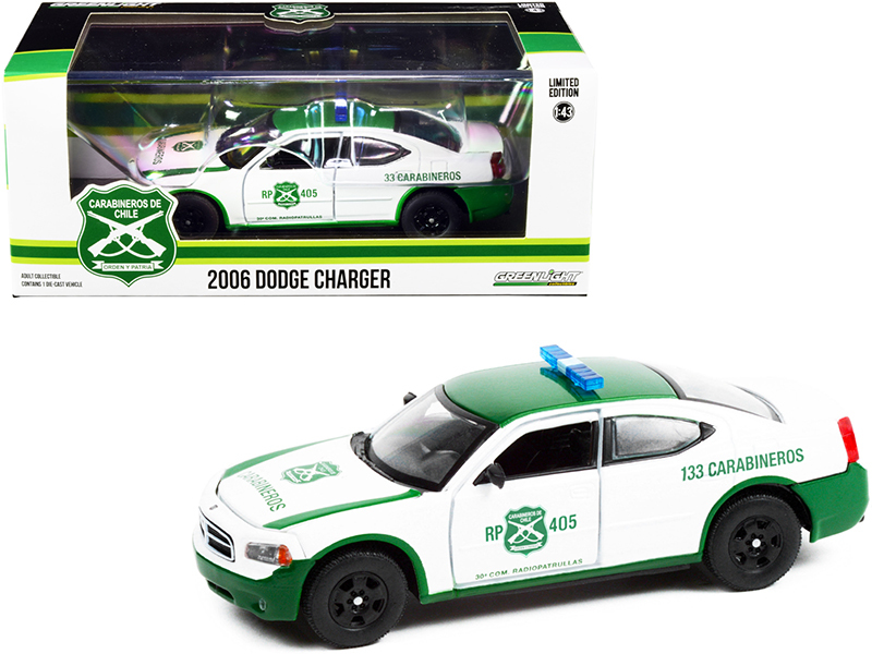2006 Dodge Charger Police Car White and Green "Carabineros de Chile" 1/43 Diecas - $27.99