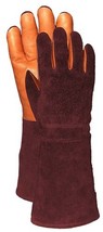 Leather Pro&#39;s 100-Percent Cow Grain Gauntlet Gardening Gloves, Rustic/Br... - $3,001.37 MXN