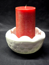 Vintage Indiana Glass White Milk Glass Quilted Rose Bowl Pillar Candle H... - $159.24 MXN
