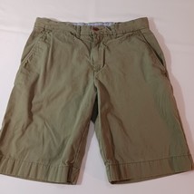 Tommy Hilfiger Classic Fit Men&#39;s Green Cotton TH Shorts Size 30 Measured... - $15.14