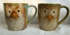 Two Gibson Home Raised 3D OWL Coffee Cups Mugs - £15.13 GBP