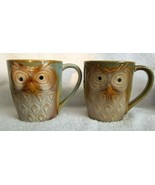 Two Gibson Home Raised 3D OWL Coffee Cups Mugs - £15.79 GBP