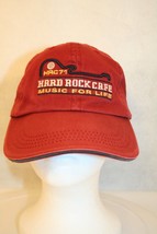 Hard Rock Cafe Rome HRC71 Music for Life Guitar logo Dark Red Adjustable Hat Cap - £71.06 GBP