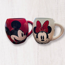Mickey &amp; Minnie 18oz Barrel Shaped Stoneware Mugs - £18.99 GBP