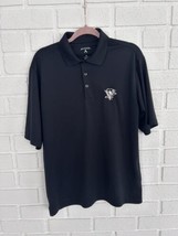 Pittsburgh Penguins Golf Polo Short Sleeve Mens Medium Black Antigua Fas... - $19.59
