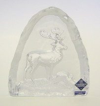 Clear/Frosted Elk Glass Sculpture Edinburgh Crystal Scotland - $34.99