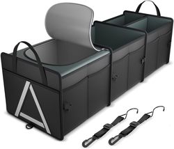 Car Trunk Organizer with Insulation Cooler Bag Duty Collapsible (3 Compa... - £47.95 GBP