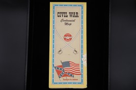 Vtg Civil War Centennial Map Flying A Service Tidewater Oil Company &#39;61 ... - $14.99