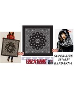 35&quot;x35&quot;BLACK SUPERSIZE XXL GIANT PAISLEY BANDANA Bandanna Head Wrap Scar... - €13,69 EUR