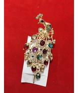 Peacock Barrette Costume Jewelry Hair Clip Rhinestone Fashion Jeweled We... - €16,59 EUR