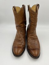 JUSTIN Brown Roper Chestnut Marbled Western Cowboy Boots Style 3163 Sz 7... - $28.41